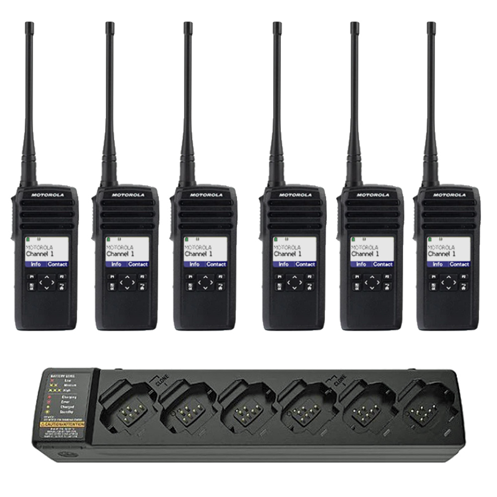 Chargeur Multi-unité Motorola PMPN4465A – 6 Poches, Pour DTR600/DTR700, Neuf Sous Boîte
